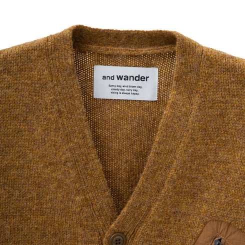 And Wander Shetland Wool Cardigan Camel 5742284361 Degli Uberti